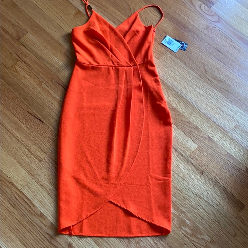 NWT! Aqua cross-front, spaghetti strap dress